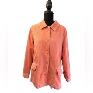 Denim & Co. Pink Corduroy Utility Jacket Size M